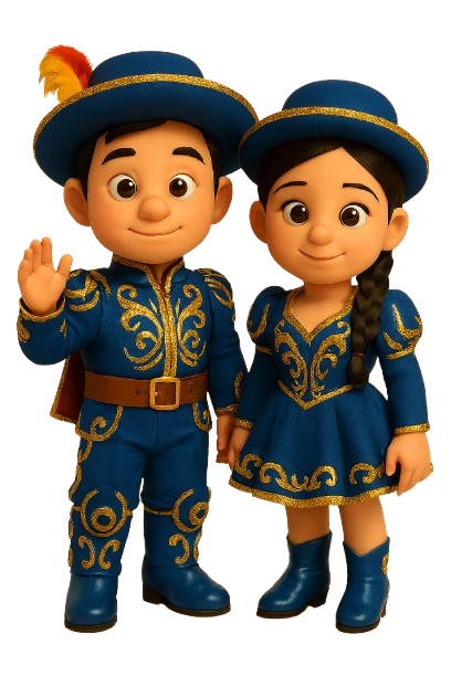 Pareja de bailarines con traje tradicional