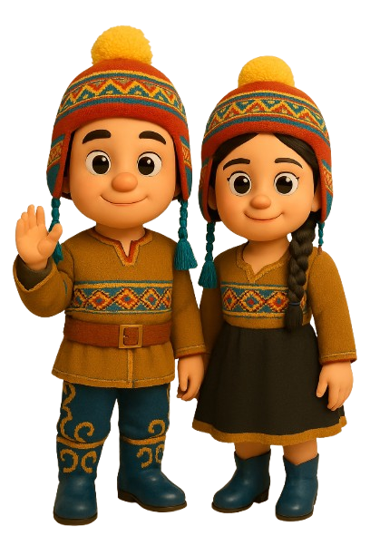 Pareja de bailarines con traje nortino